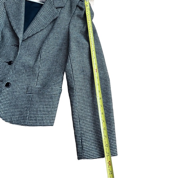 Vintage Wool Houndstooth Blazer British Wool Dark Academia Preppy women’s Size 8 - Picture 12 of 16